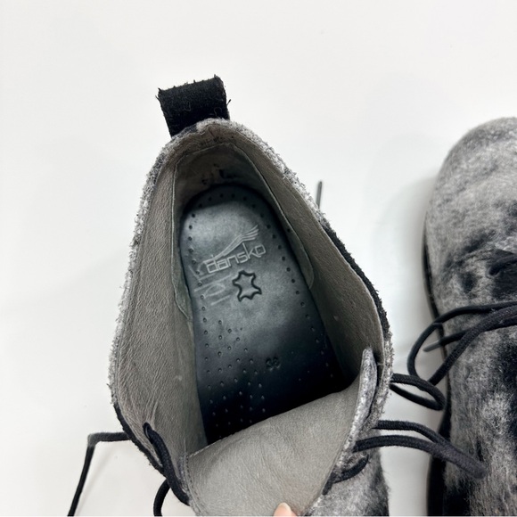 Dansko Lucille Wool Lace Up Chukka Ankle Boots in Grey and Black - Picture 8 of 10